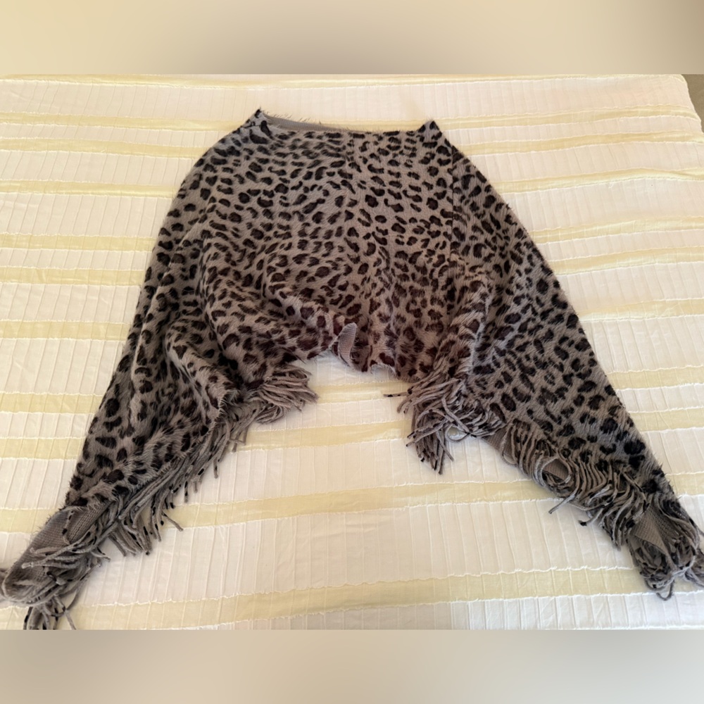 Leopard print poncho